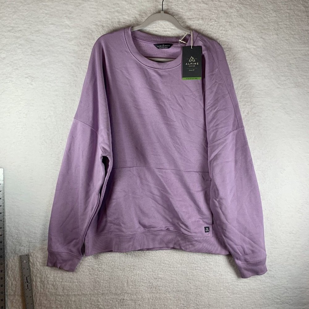 Alpine Design Sweatshirt‎ Mens XL Purple Cotton Fleece Crew Neck Pullover 7107